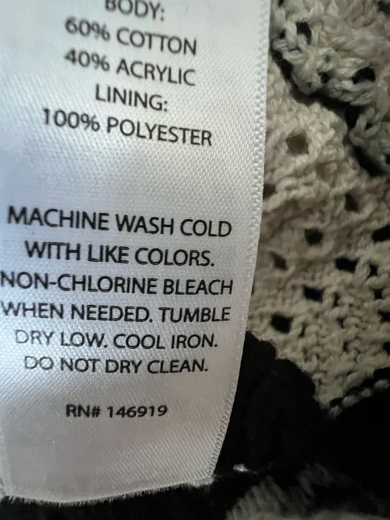 Sincerely Jules Cream and Black Crochet Crop Top with Matching Skirt - Picture 7 of 7